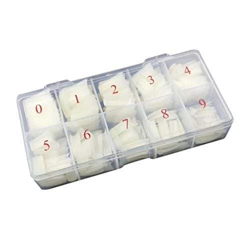 False Nail Tips 500pcs, Artificial Nails French Style False Half Nail Art Tips Acrylic UV Gel Clear Natural False Nail, Beauty Tools Women for Nail Art Salons and Home DIY