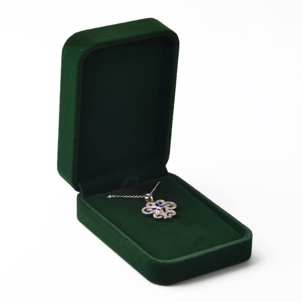 Oirlv Dark Green Velvet Necklace Box Necklace Gift Box Pendant Sorage Case for Valentine's Day Birthday Christmas Anniversary