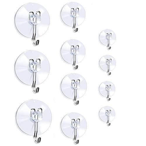 DSMY Suction Cup Wall Hooks, Home Kitchen Bathroom Wall Towel Robe Hangers, Utility Hooks, Hanging Supplies transparent LYQ-Ali0612-1-10pcs