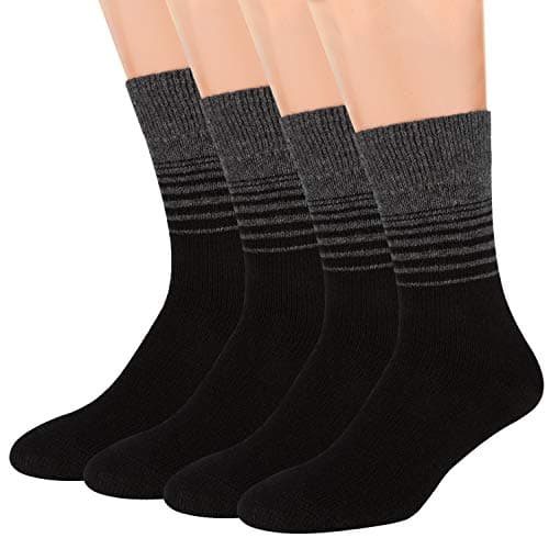 Air Wool Socks, 2 packs Merino Wool Organic Cotton Rich Mens Black Dress Socks