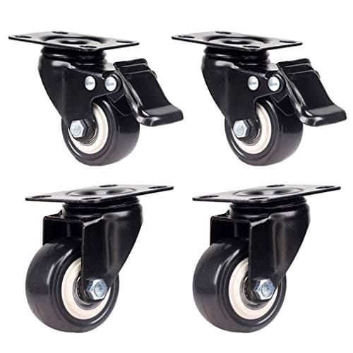 KDDEON Caster Wheels,Swivel Castor,Furniture Caster,Trolley Furniture Caster,with Brakes,300kg Load Capacity,1.5/2/2.5/3in,Set of 4