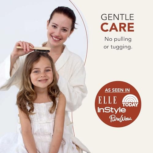 Boar Bristle Hair Brush - Wooden Bamboo Brush, Hairbrush, Boar Bristle Brush, Hair Brushes for Women, Mens Hair Brush, Paddle Brush, Curly Hair Brush for Thick Hair & Anti Static Detangling, Best Gift