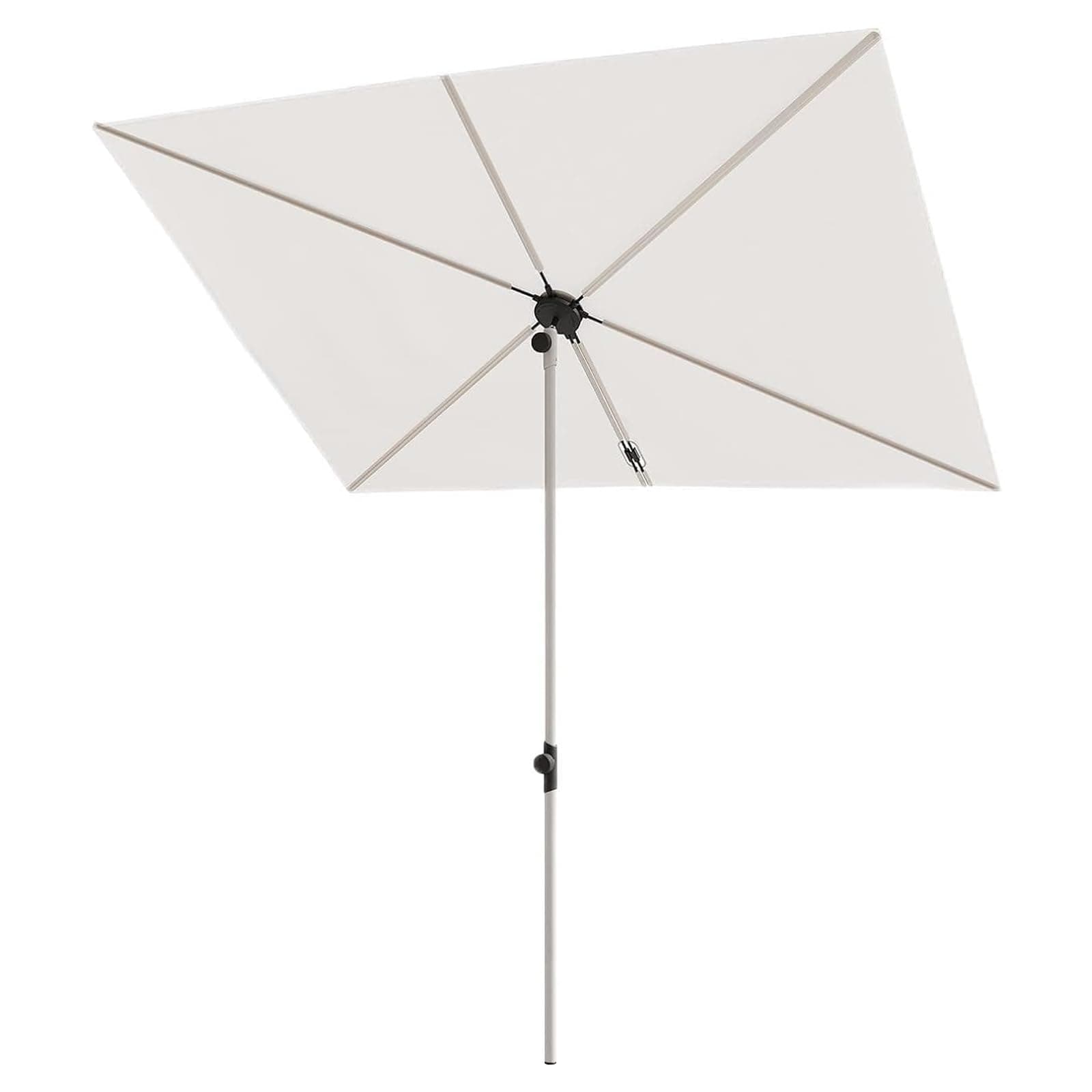 Grand patio Balcony Umbrella, JENA 6x4 FT Outdoor Umbrella, Rectangular Flat Canopy Versatile Patio Shade with 360 Degree Roating Knob for Deck Apartment, Beige