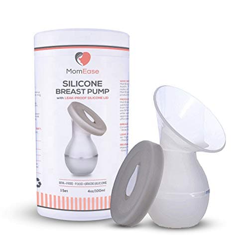 MomEase Portable Manual Breast Pump & Breast Milk Catcher, Spill-Proof Lid, Reusable Travel Container, Breastmilk Collector & Saver, BPA-Free, 4-Ounce, (3-Piece Set)