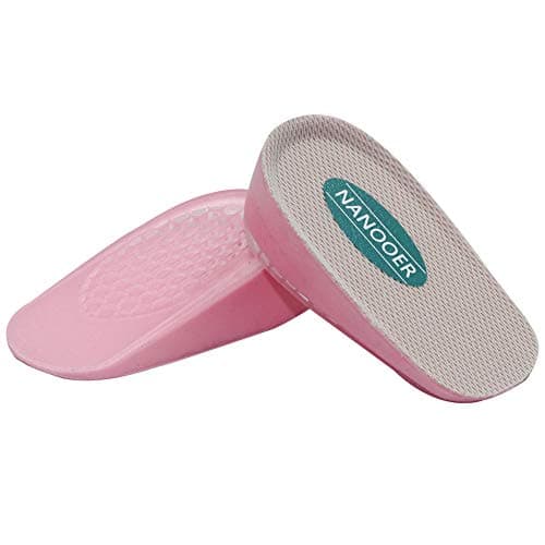 Height Increase Insoles,Shoe Lift Inserts,Gel Heel Lift Inserts,Heel Cushion Inserts,Heel Lift,Height Increase Insoles for Leg Length Discrepancies,1 Pair (Pink, 1.4IN)