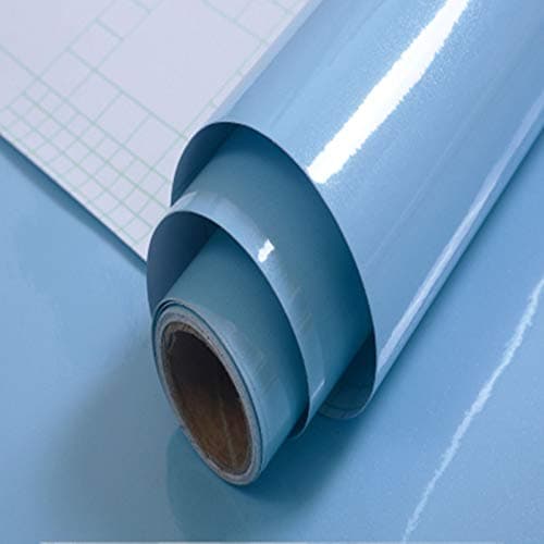 KYKDY Self-Adhesive Modern Wallpapers Roll Peel and Stick Wall Papers Home Decor for Kitchen Backsplash Tile Living Black Sticker,Blue,0.6Mx3M