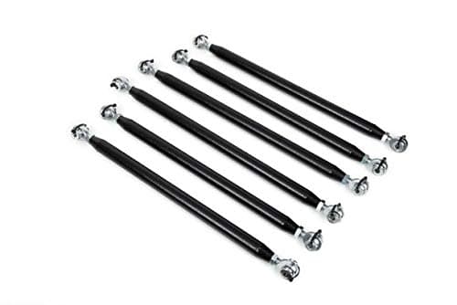 LLC. 4130 Chromoly Steel Cam-Am Maverick X3 2017-2025 Rear Radius Rods (set of 6) Black Hammertone For 64 Inch Wide Models