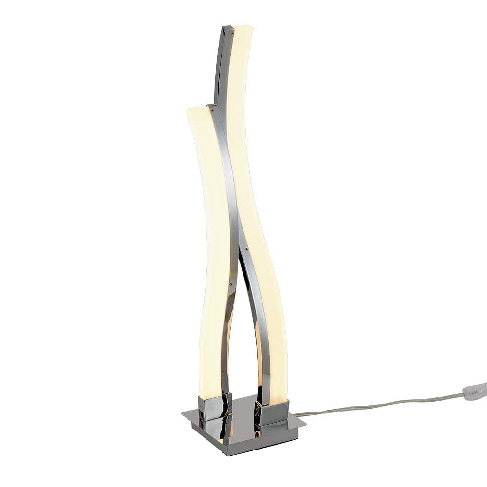 KARMIQI LED Table Lamps for Bedroom Modern Table Lights Bedside Contemporary Arc Silver Desk Lamp Nightstand Unique Lamps for Living Room Guest Room