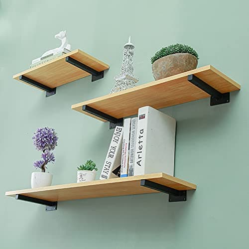 Generic, Square Shelf Brackets 12 Inch 6 Pack,Floating Bracket,Square Black Shelves Bracket Fittings and Pieces, DIY Shelving for Custom Floating Hardware Included