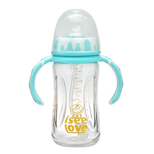 I See Love Anti-broken Glass Feeding Food Feeder Baby Bottle 8 Ounce