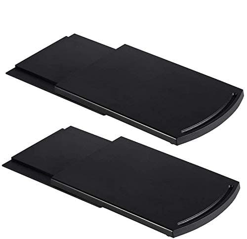 AKAZA 2 PCS Coffee Maker Trays, Kitchen Caddy Sliding Coffee Tray Mat, 12'' Under Cabinet Appliance Coffee Maker Toaster Countertop Storage Moving Slider with Smooth Rolling Wheels