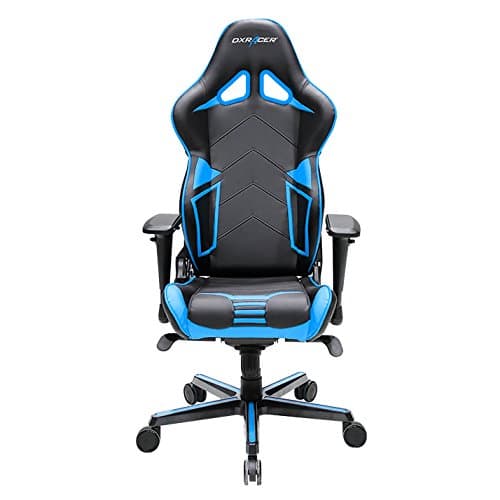 OH/RV131/NB Racing Series Black and Blue Gaming Chair - Includes 2 Free Cushions