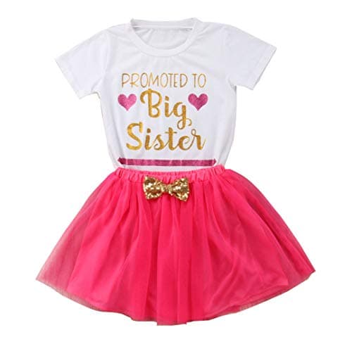 2020 Baby Girl Clothes Outfit Big Sister Letter Print T-Shirt Top Blouse Shirts