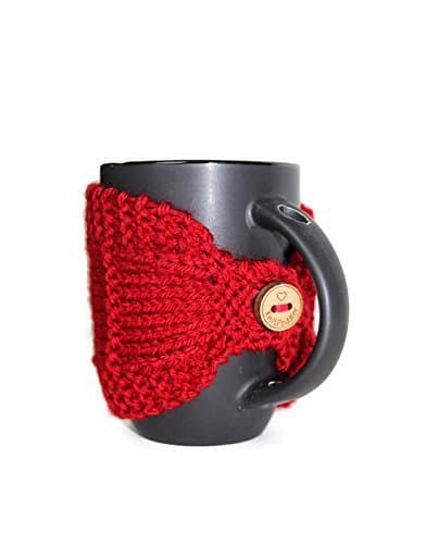 Knitted Mug Cozy, Mug Cozy, Coffee Cup Cozy, Mug Sleeve, Tea Mug Cozy, Mug Jacket, Hot Drink Cozy, Red Cozy, Knitted Drink Sleeve