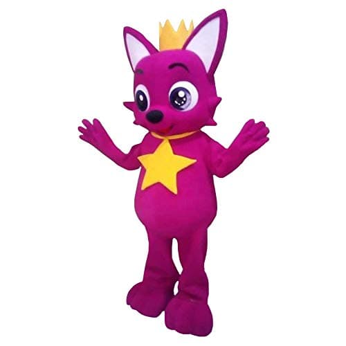Hot Pink Fox Baby Shark Mascot Costume Costume Cosplay