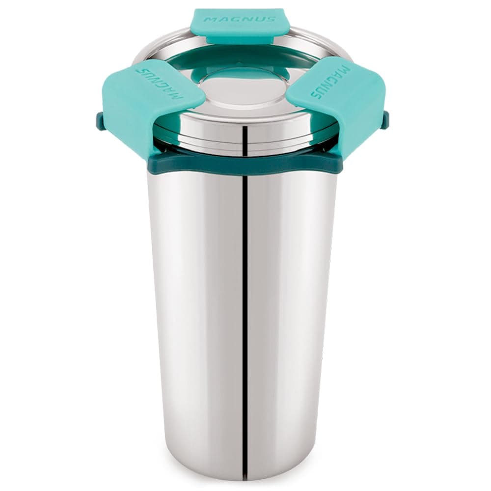 Magnus Stainless Steel Revlock Glass Glossy (500 ml) |Leak-Proof & Airtight Bottle with Rev Lock Lid - Perfect for Travel, Office, and Kids | Ideal for Juice, Lassi, Buttermilk |Sleek & Portable