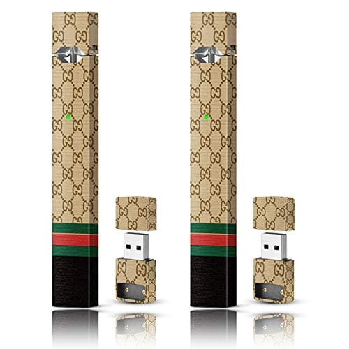 Skin Vinyl Sticker Decal and Charger Skin (2 Pack) - Gold Red Print