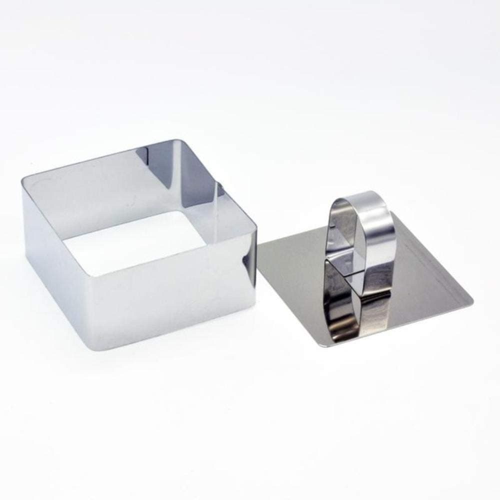 Multifunctional Stainless Steel Pastry Ring Cake Mold Food Tower Presentation With Press Forms (Square)