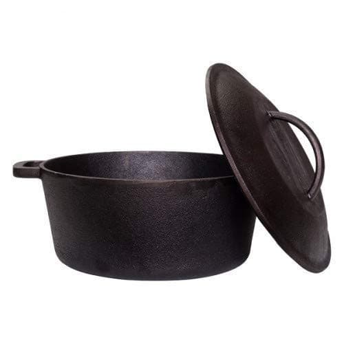 Rock Tawa Cast Iron Dutch Oven, 5 L (Black)