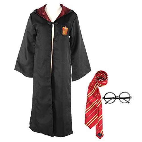 Yanhusu Harry Robe Cloak Potter Cosplay Costume Unisex Kid Child Adult Halloween(Child L)