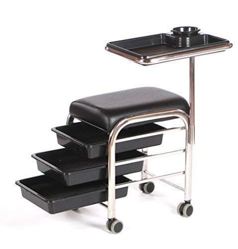Urbanity manicure nail hair station beauty salon trolley chair stool table black