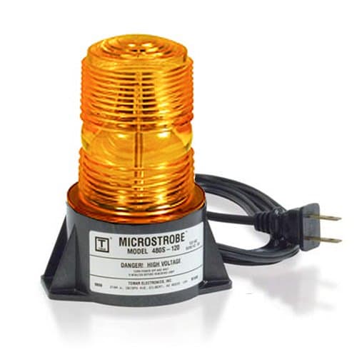 480S-120 MicroStrobe Single Flash Surface Mount Amber Strobelight 120VAC