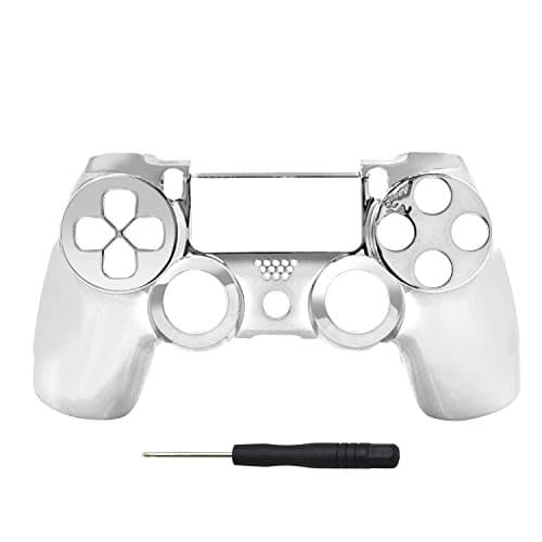 PS4 Controller Shell Cover PS4 Controller Skin Cover Silver Replacement Housing Front Shell Case Cover Compatible for PlayStation 4 PS4 Controller (Silver)