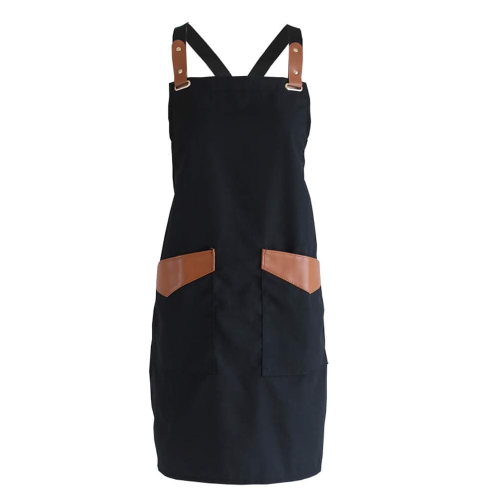 NOOS Work Apron for Men Women Kitchen Chef Aprons Black, Adjustable Bib Apron with Pockets, Used for Barista Aprons, Waitress Apron, Cooking Apron, BBQ Apron, Barber Apron