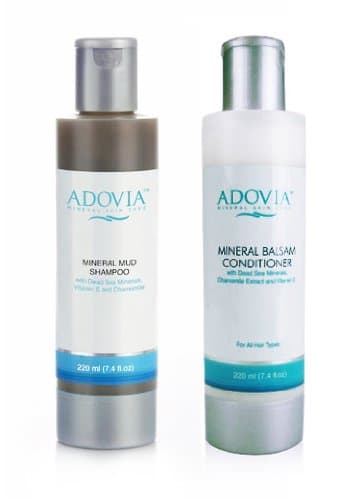 Adovia Hair Care Duo Kit - Dead Sea Mud Shampoo & Dead Sea Salt Conditioner for Healthy, Hydrated Hair - Deeply Nourishing & Hydrating Shampoo & Deep Conditioning Hair Conditioner with Dead Sea Salt
