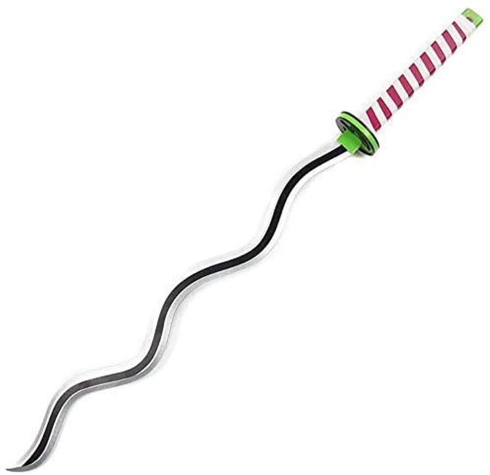 Anime Demon Slayer Cosplay Props Iguro Obanai Wooden Sword Weapons Prop for Comic Party