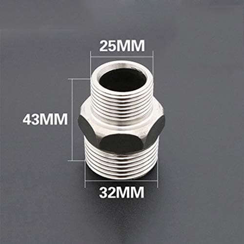 LALICORP 201 Stainless Steel 3/4" BSP Male To 1" BSP Male Thread Hex Reducer Nipple Union Threaded Pipe Fitting Connector Coupler HIGHT QUALITY