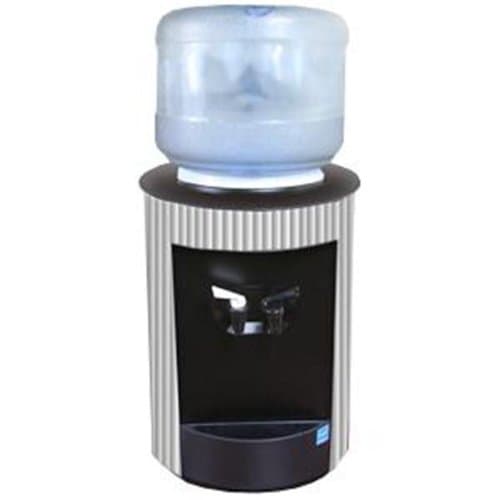 Celsius Countertop Bottled Water Cooler Brushed Aluminum, Room Temperature & Cold