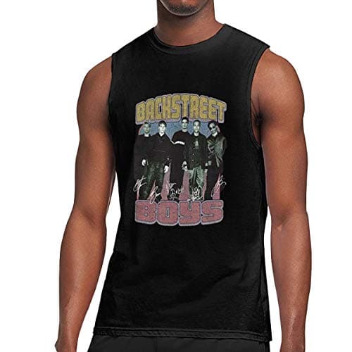 Robert K fsaaz Backstreet Boys Men's Gym Shirt Workout T-Shirt Sleeveless Muscle Cut Training Vest Performance Jersey Black