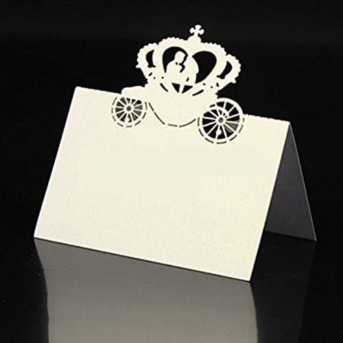 Gusnilo Hot Sale 50ps Laser Cut Royal Carriage Wedding Table Decoration Place Card Name Card Wedding Table Seating Numbers Festive Supplies