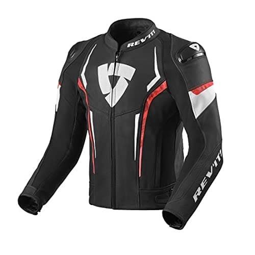 Revit Glide Three-season leather touring Motorcycle/Motorbike BLACK REDJacket -lth-9 (US 38 TO US 48, numeric_48)
