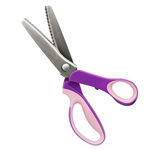 Htinac Pinking Shears,Professional Stainless Steal Dressmaking Sewing Craft Scissors - 24CM(9.45 in)