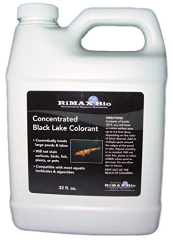 RiMAX Black Pond Dye Concentrate 32oz / 1 Quart (Treats 1 Acre 4-8ft Deep or 1-2 Million Gallons) (AKA: Super's Choice)