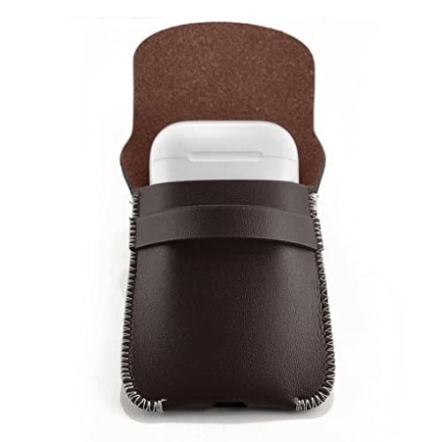 MNtech NEW Luxury Premier Leather Hang Protective Case Cover Pouch For Apple Airpods