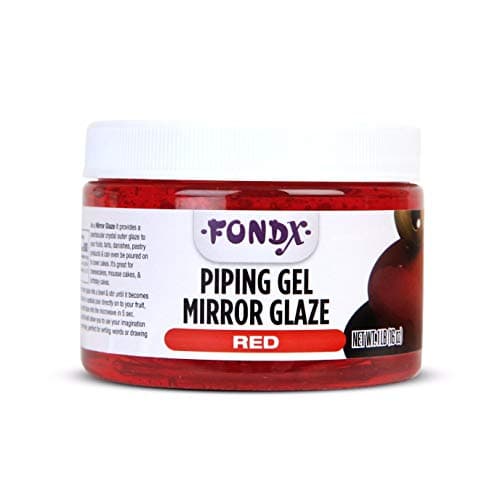FONDX Mirror Glaze Piping Gel 1 lb - Strawberry Flavor, Red