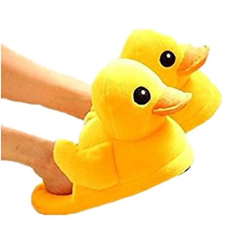 Neilshop Cute Rubber Duck Winter Warm Slippers Plush Slippers 8-11'