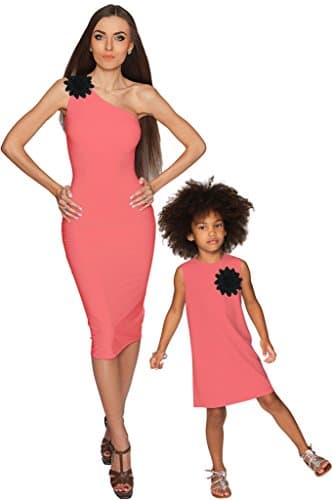 PineappleClothing Mother Daughter Coral Pink Matching Outfits-Mommy and Me Dresses