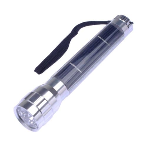 BestDealUSA 7 LED High Power Solar Power Flashlight Lamp Torch Silver