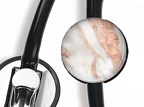 DuDu- Pink Marble Texture - Stethoscope Tag,Steth ID Tag,Nurse Badge