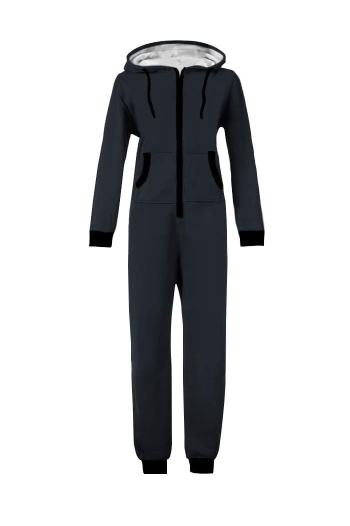 Men and Women Adult Pajamas Sportswear Hooded Unisex Jumpsuit