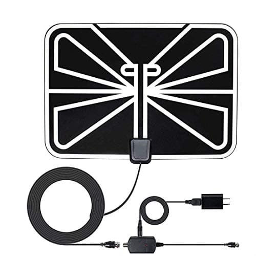 :[2019 Newest] HDTV Antenna,80-120 Mile Range Indoor TV Antenna HD with Omni-Directional 360 Degree Reception for FM/VHF/UHF