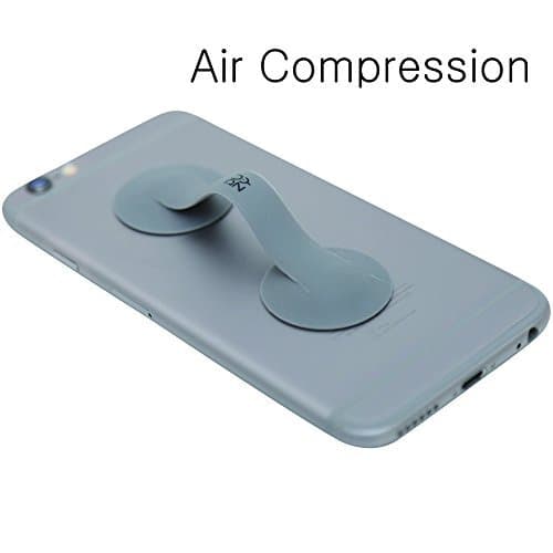 DUZY - Silicone Finger Grip Phone Holder, Soft Ring Shape, Flexible and Adjustable, Creative Rubber Silicone Mobile Iphone plus Strap Hand (Grey)