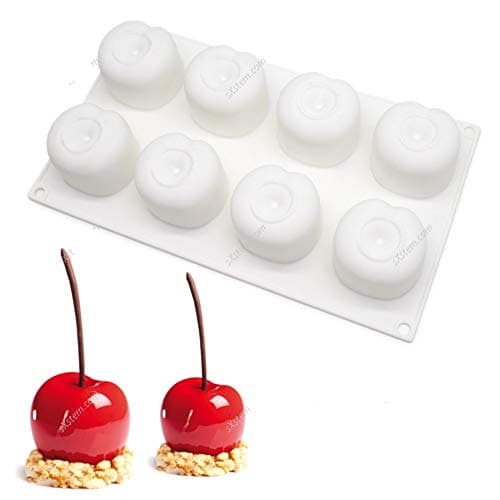 Julai Silicone Cake Mold - Cupcake Mould Dessert Mousse Fondant Chocolate (Cherry Shape)