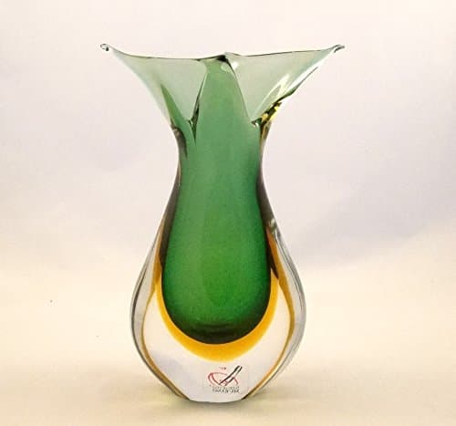 Murano Glass Emerald and Amber Fifi Vase