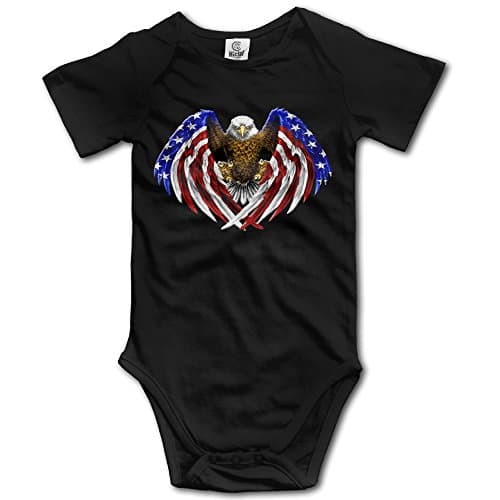 American Eagle Flag Logo Baby Onesie Unisex Black