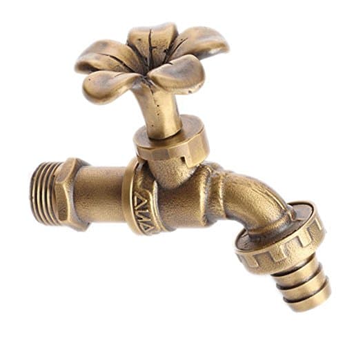 Vintage Solid Brass Small Leelawadee Gold Flowers Faucet Kitchen Home Family Lawn Garden Water Outdoor Faucet Taps